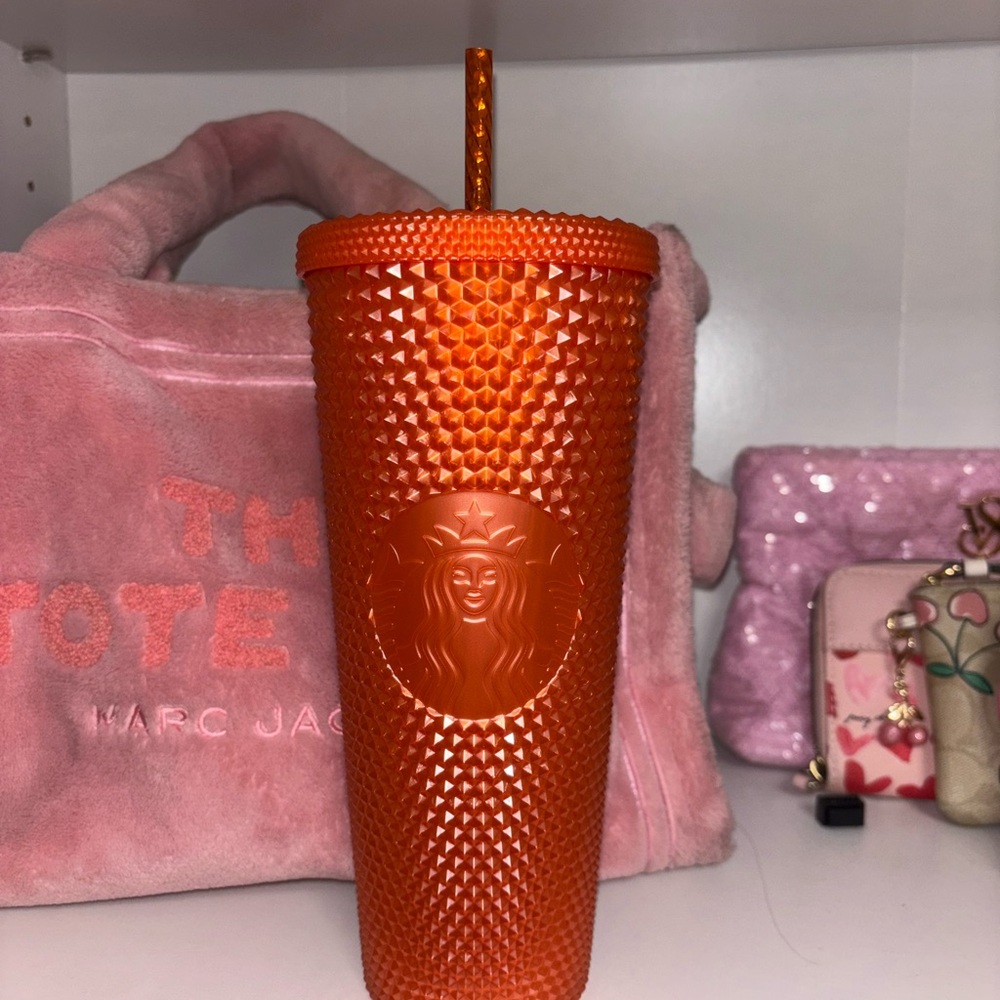Starbucks Vibrant Orange Textured Tumbler